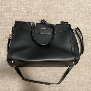 Elegant Black Leather Women's Work Bag